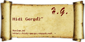 Hidi Gergő névjegykártya